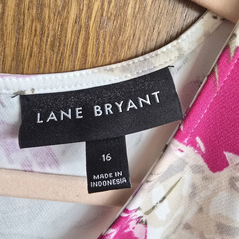 Lane Bryant Pink and White Floral Midi Dress - Picture 3 of 3
